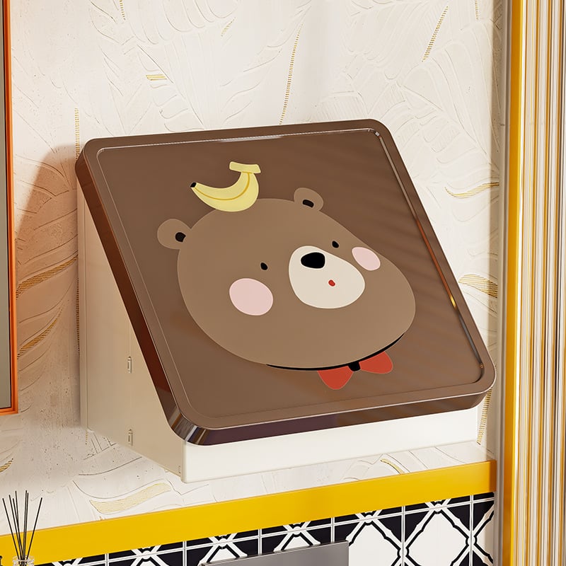 Dulap de baie din plastic, montat pe perete, pliabil, în stil desen animat, cu un singur raft