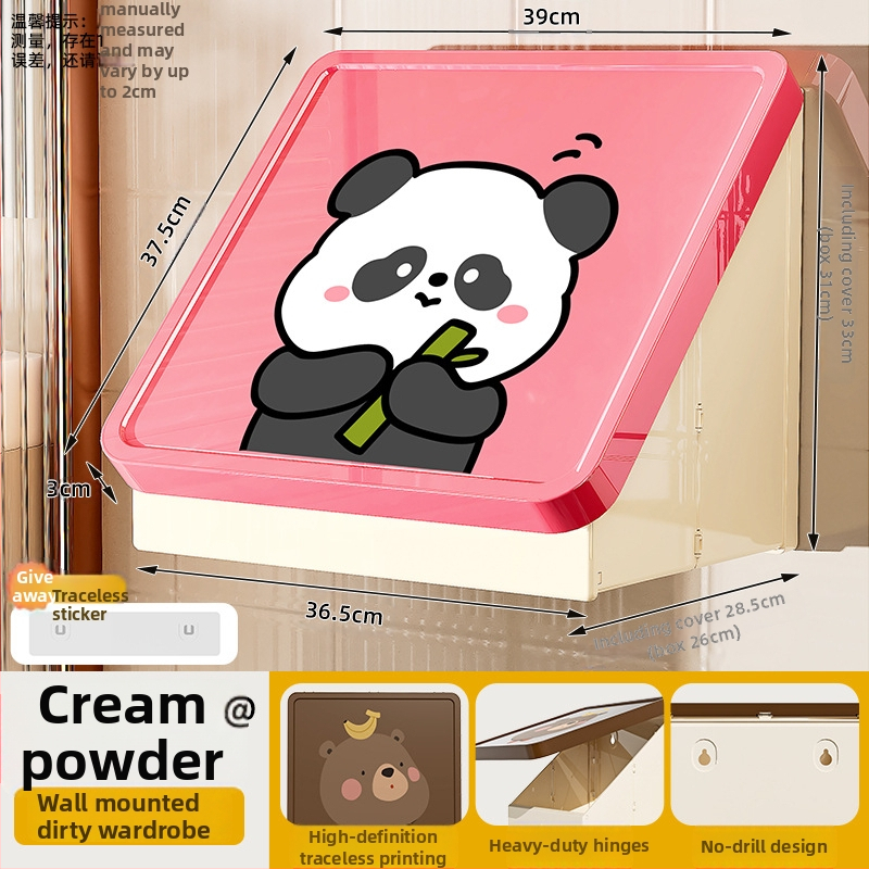 Dulap de baie din plastic, montat pe perete, pliabil, în stil desen animat, cu un singur raft