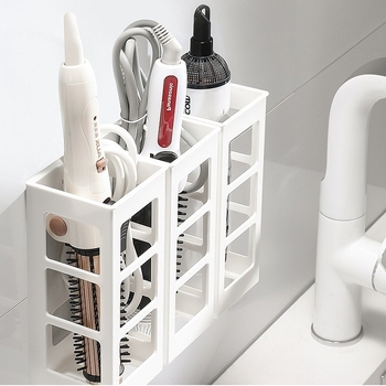 Polica za skladištenje uvijača za kosu – Plastična, 1 sloj, Moderan minimalistički stil, Nosivost: detalji na zahtjev