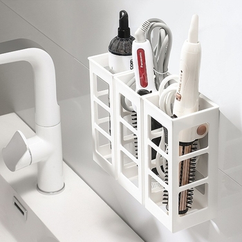 Polica za skladištenje uvijača za kosu – Plastična, 1 sloj, Moderan minimalistički stil, Nosivost: detalji na zahtjev