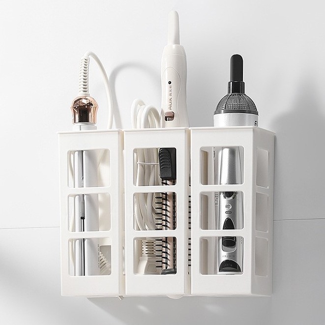 Polica za skladištenje uvijača za kosu – Plastična, 1 sloj, Moderan minimalistički stil, Nosivost: detalji na zahtjev