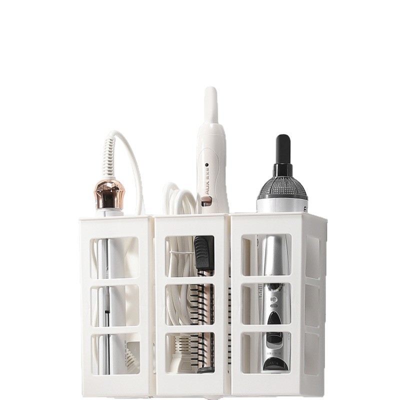 Polica za skladištenje uvijača za kosu – Plastična, 1 sloj, Moderan minimalistički stil, Nosivost: detalji na zahtjev