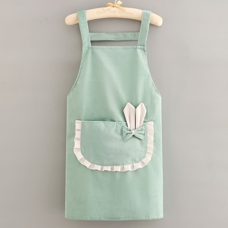 Corduroy фартук с дълги ръкави за домакинство, корейски стил, анти-замърсяване, модерен минималистичен дизайн