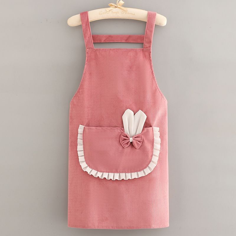 Corduroy фартук с дълги ръкави за домакинство, корейски стил, анти-замърсяване, модерен минималистичен дизайн