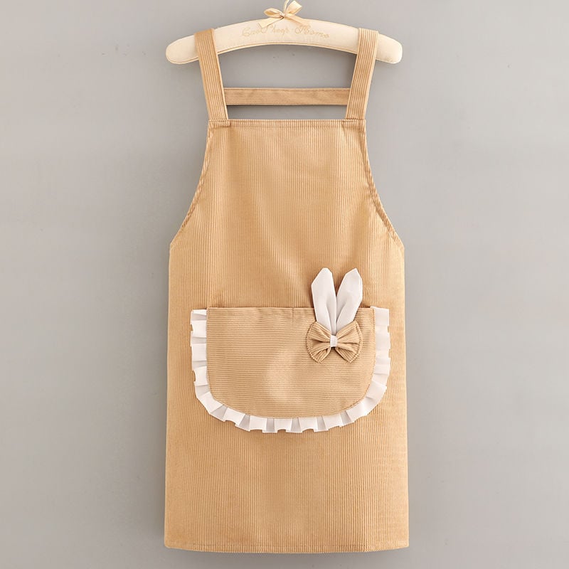 Corduroy фартук с дълги ръкави за домакинство, корейски стил, анти-замърсяване, модерен минималистичен дизайн