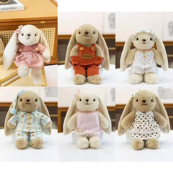 Λαγουδάκι plush κούκλα, υψηλής ποιότητας βελούδινο ύφασμα, πλήρωση PP βάμβακι, OEM προσαρμογή λογότυπου, συσκευασία με δίχτυ, κατάλληλο για ηλικίες 7–14 ετών, unisex