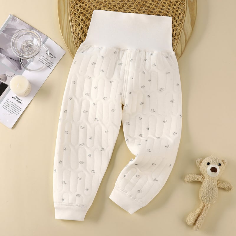 Kūdikio kelnės iš 100% medvilnės rudens–žiemos laikotarpiui, trijų sluoksnių šilumos audinys, aukštas liemuo, storos, antibakterinės, šildo, naujagimiams 0–12 mėnesių