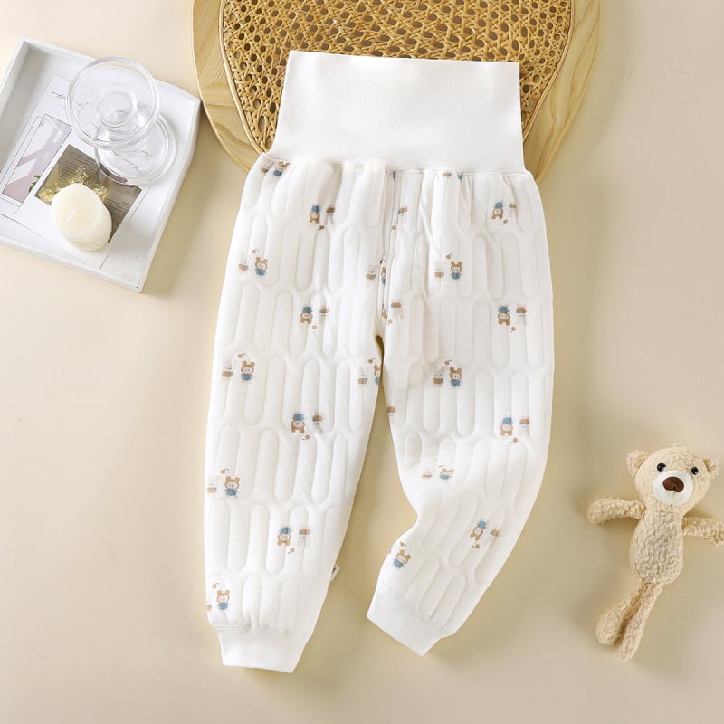 Kūdikio kelnės iš 100% medvilnės rudens–žiemos laikotarpiui, trijų sluoksnių šilumos audinys, aukštas liemuo, storos, antibakterinės, šildo, naujagimiams 0–12 mėnesių