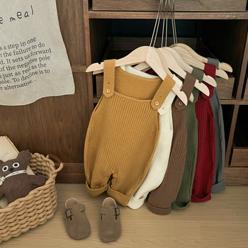 Unisex pleteni dječji kombinezon bez rukava, viskoza 50%, proljeće–jesen, korejski stil, skrivena kopča