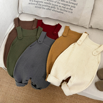 Unisex pleteni dječji kombinezon bez rukava, viskoza 50%, proljeće–jesen, korejski stil, skrivena kopča