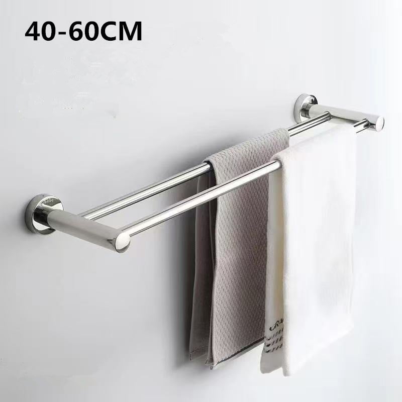 Стойка за кърпи от 304 неръждаема стомана, модерен стил, носеща до 20 кг, с единичен и двоен прът, монтаж без пробиване