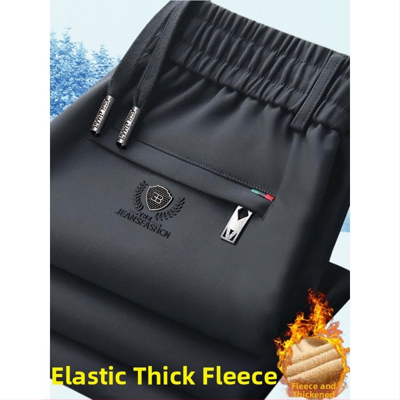 Meeste talvepüksid elastse vööga, fleece voodriga, sirge lõikega, Cupro kiududest