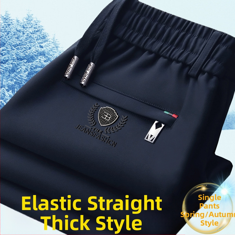 Meeste talvepüksid elastse vööga, fleece voodriga, sirge lõikega, Cupro kiududest