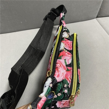 Vyrų pečių diržo krepšys – drobė, gėlių raštas, poliesterio ėdimas, 2025 m. pavasaris