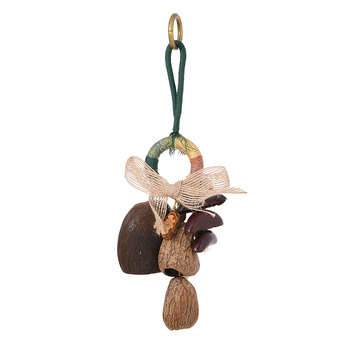 Somas piespraude no dabiskas augļu čaumalas, rokdarbs, skaņu terapijas zvaniņš, meža dziedinošs vēja zvaniņš