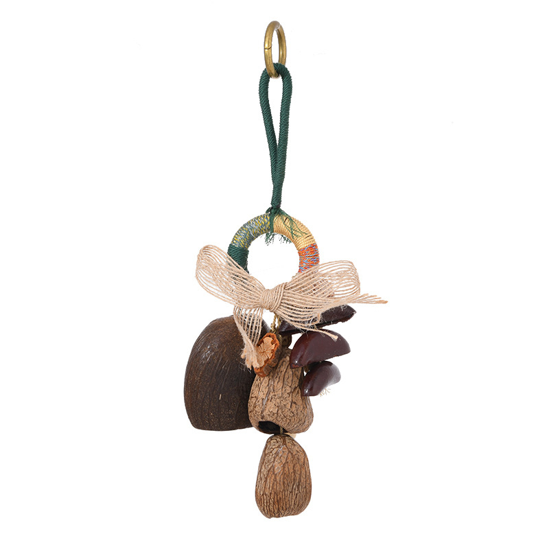 Somas piespraude no dabiskas augļu čaumalas, rokdarbs, skaņu terapijas zvaniņš, meža dziedinošs vēja zvaniņš