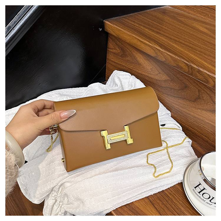 PU anyagú crossbody táska, vízszintes négyszög alakú, zár, poliészter-pamut bélés