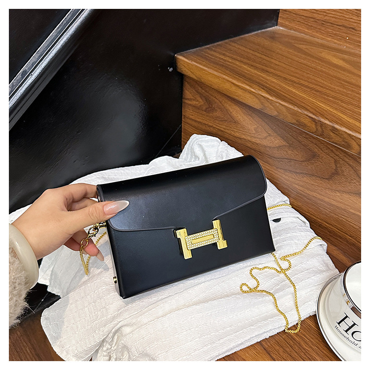 PU anyagú crossbody táska, vízszintes négyszög alakú, zár, poliészter-pamut bélés