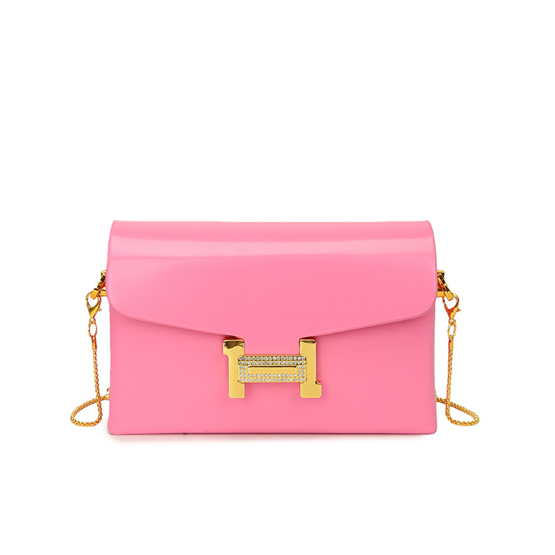 PU anyagú crossbody táska, vízszintes négyszög alakú, zár, poliészter-pamut bélés