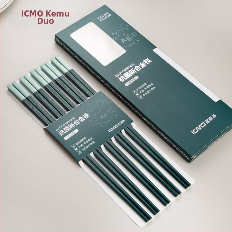 Сплавни палочки за хранене, прост стил, подаръчна кутия, 10 двойки, устойчиви на високи температури, против плесени, неплъзгащи се