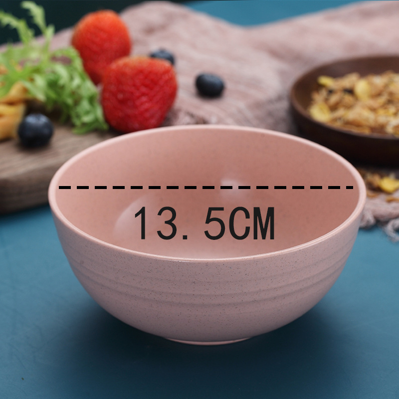 Miska od pšeničnog slama i PP-a, mikrovalno sigurna, okrugla, jednobojna glazirana površina