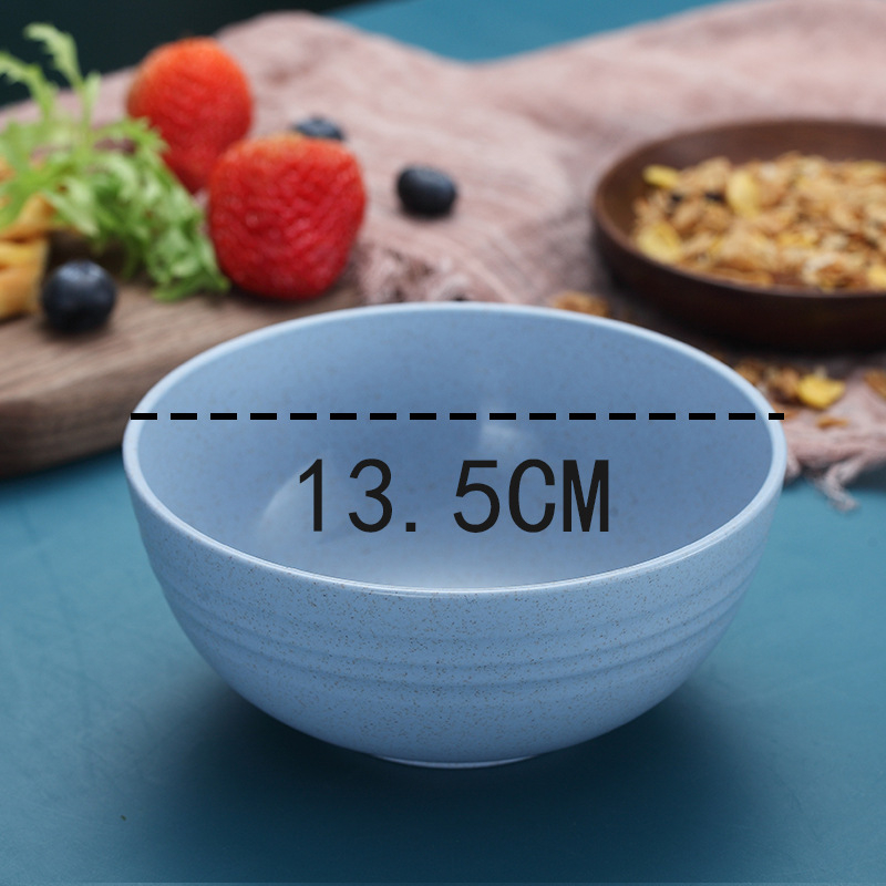 Miska od pšeničnog slama i PP-a, mikrovalno sigurna, okrugla, jednobojna glazirana površina