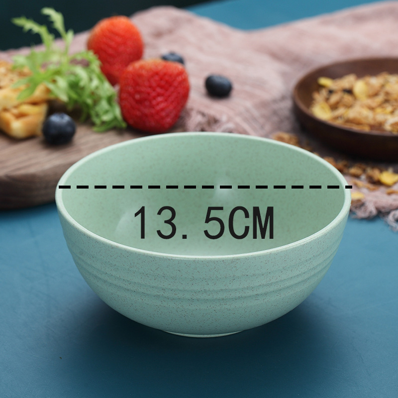 Miska od pšeničnog slama i PP-a, mikrovalno sigurna, okrugla, jednobojna glazirana površina