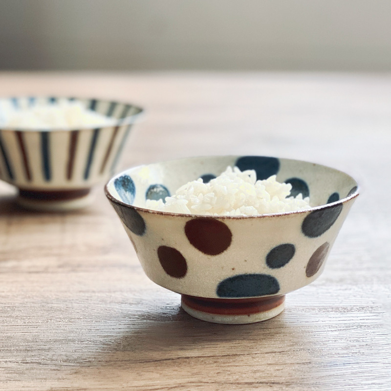 Nishida Muyu keramička zdjela za rižu u japanskom stilu, okrugla, ručno oslikana