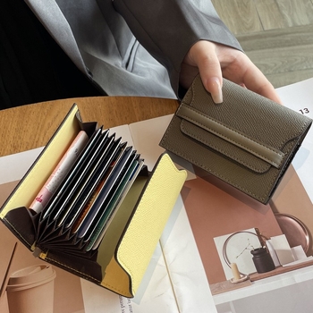 Valódi bőr női kártyatartó, két rétegű marhabőrből, nagy kapacitás, több kártya rekesz, minimalist pénztárca, 2024 ősz