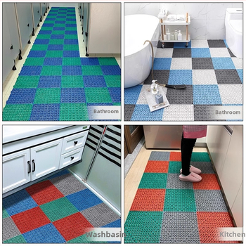 PVC антиплъзгаща подложка за баня и кухня, квадратна шарка, миеща се