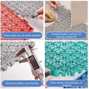 PVC антиплъзгаща подложка за баня и кухня, квадратна шарка, миеща се