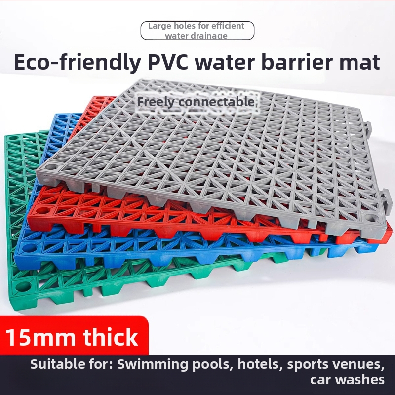 PVC антиплъзгаща подложка за баня и кухня, квадратна шарка, миеща се