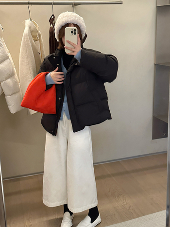 MMC sieviešu pūkjakas, ziemas 2025, pūka saturs 90%, neilona audums, vaļīga piegriezuma, augsts apkaklis, rāvējslēdzējs