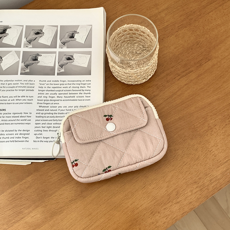 Geantă multifuncțională pentru carduri și acte, țesătură din bumbac cu model floral, stil urban minimalist, respirabilă și ultra-ușoară, căptușeală din poliester