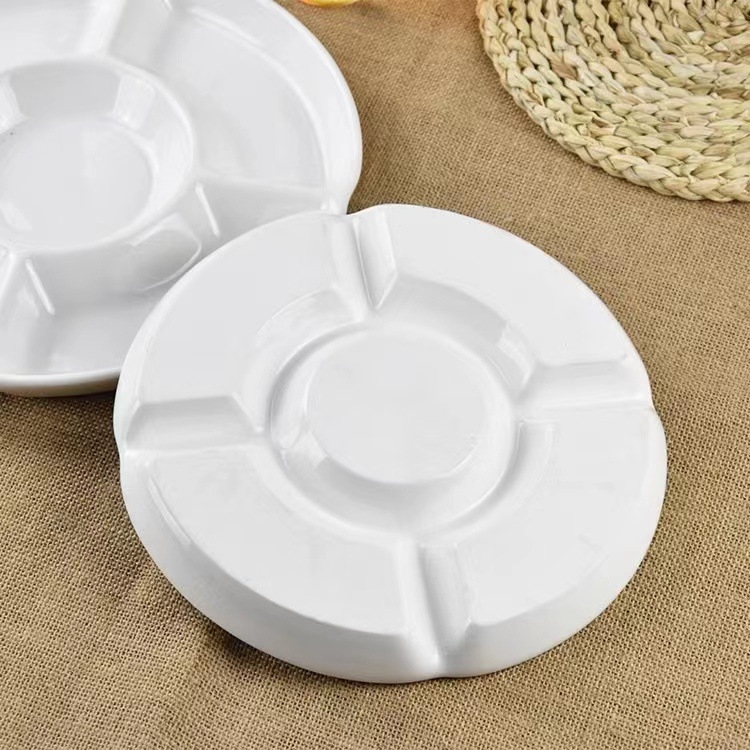 Runpai farfurie ceramică cu cinci compartimente, formă neregulată, suprafață glazurată, potrivită pentru cuptorul cu microunde