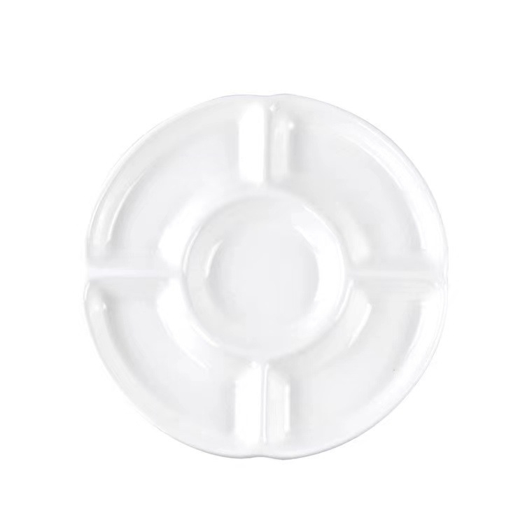 Runpai farfurie ceramică cu cinci compartimente, formă neregulată, suprafață glazurată, potrivită pentru cuptorul cu microunde