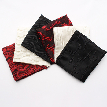 Vīriešu kabatas dvielis, retro džakarda poliesters, svītru raksts, poliestera oderde