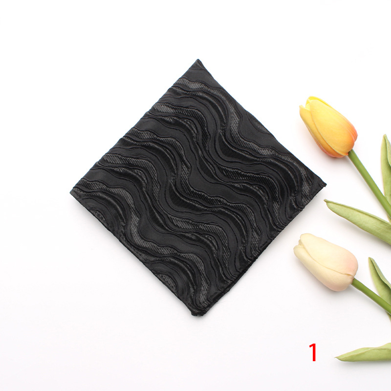 Vīriešu kabatas dvielis, retro džakarda poliesters, svītru raksts, poliestera oderde