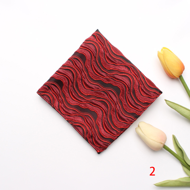 Vīriešu kabatas dvielis, retro džakarda poliesters, svītru raksts, poliestera oderde