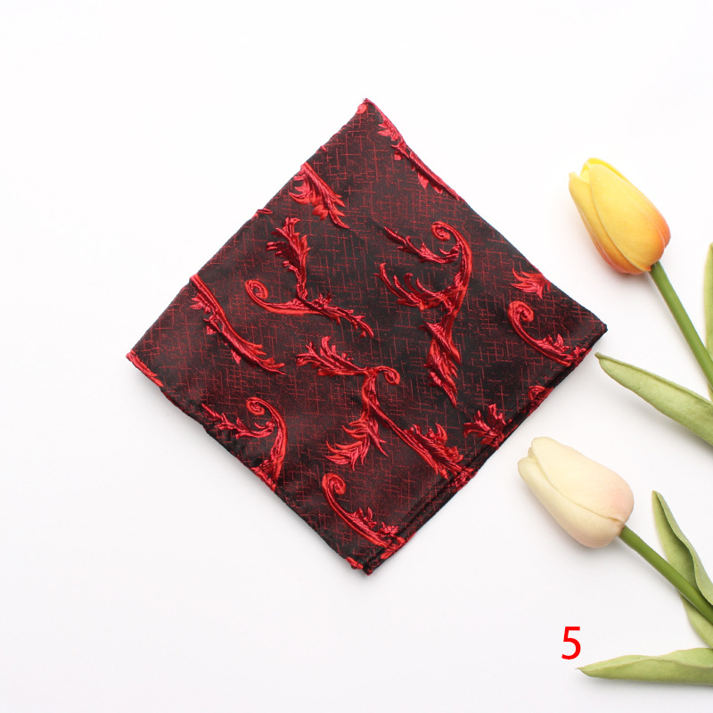 Vīriešu kabatas dvielis, retro džakarda poliesters, svītru raksts, poliestera oderde