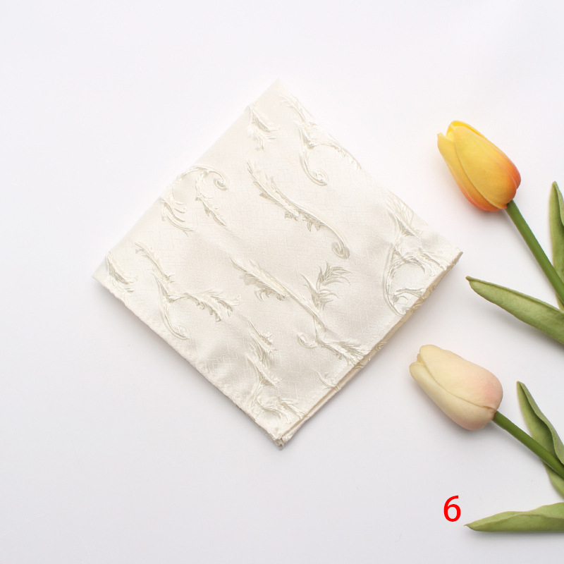 Vīriešu kabatas dvielis, retro džakarda poliesters, svītru raksts, poliestera oderde