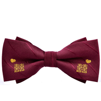 Papion trei piese, set cu batistă de buzunar și boutonniere • poliester • stil masculin • lățime standard