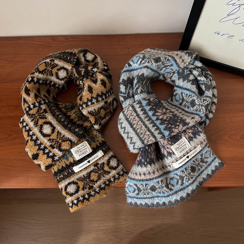 Pleteni šal s džepom i quilted dizajnom, warp knitting tehnologijom, vunena smjesa, zadržava toplinu zimi, srednja duljina