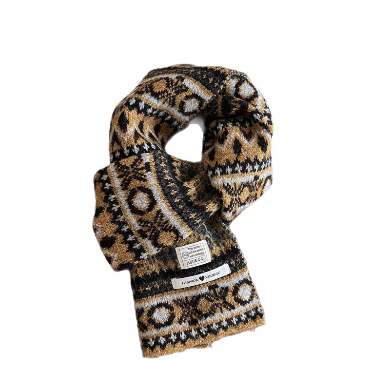 Pleteni šal s džepom i quilted dizajnom, warp knitting tehnologijom, vunena smjesa, zadržava toplinu zimi, srednja duljina