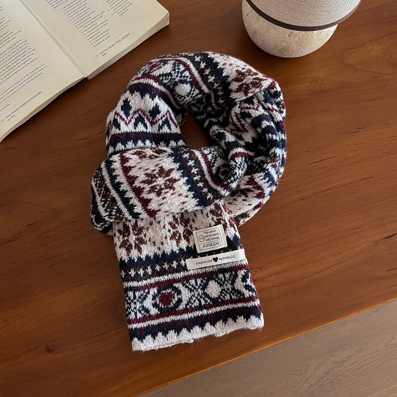 Pleteni šal s džepom i quilted dizajnom, warp knitting tehnologijom, vunena smjesa, zadržava toplinu zimi, srednja duljina