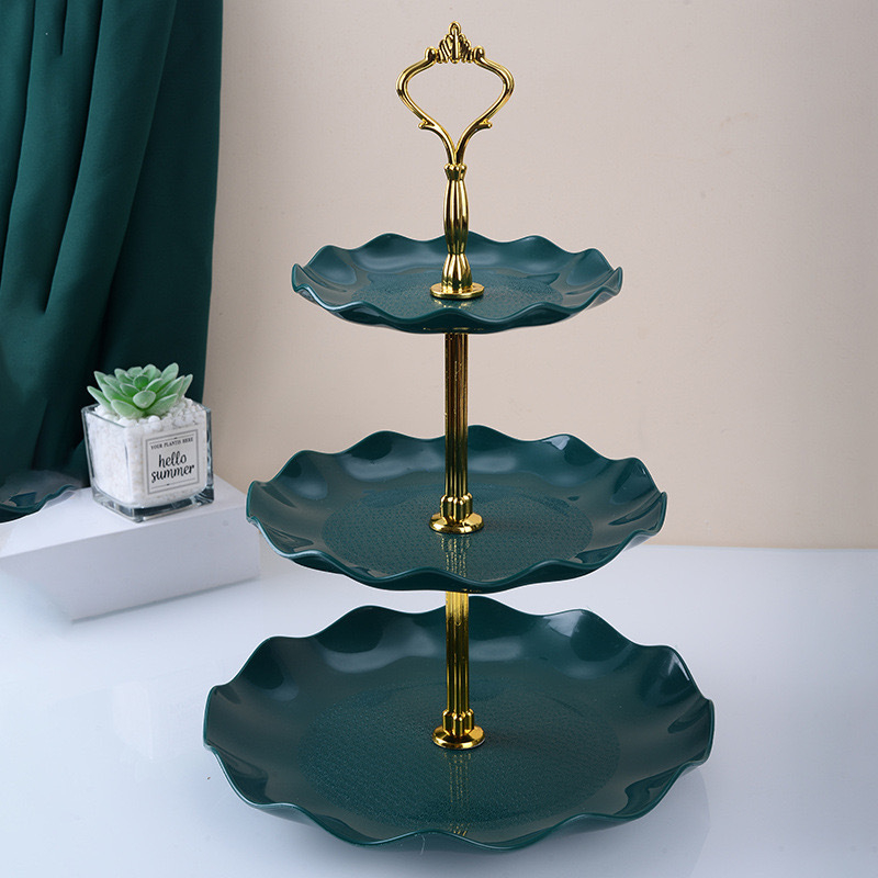 Плодова чиния с три слоя в европейски стил, пластмасова многофункционална тава за десерти и закуски