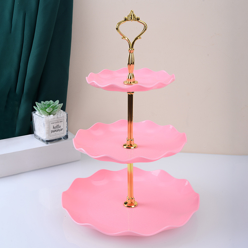 Плодова чиния с три слоя в европейски стил, пластмасова многофункционална тава за десерти и закуски