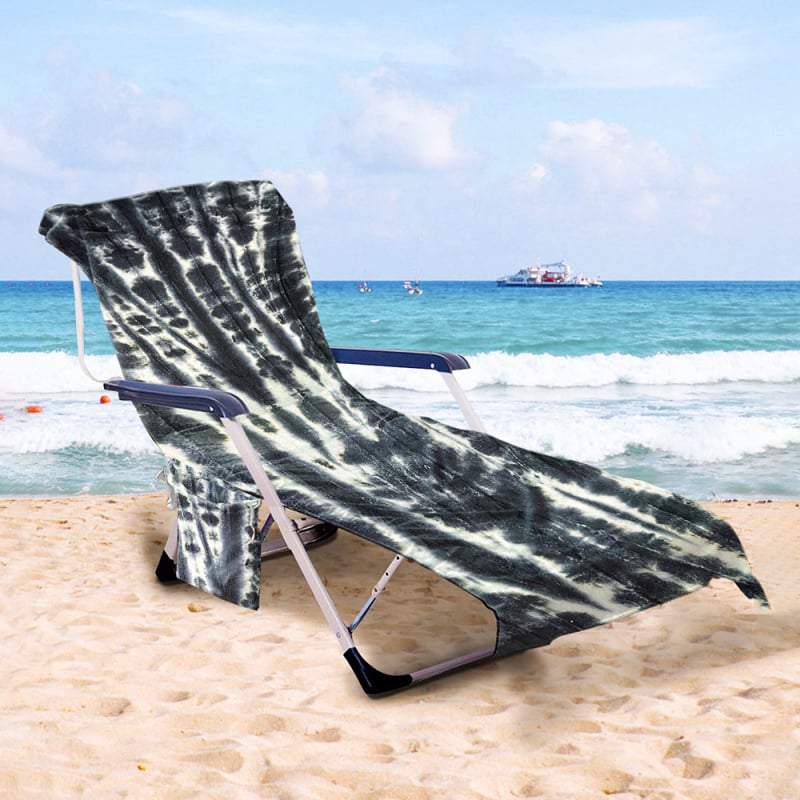 Плажен комплект за шезлонг: покривало от ултра-фина влакна, бързосъхнеща плажна кърпа и дебела лежаща подложка