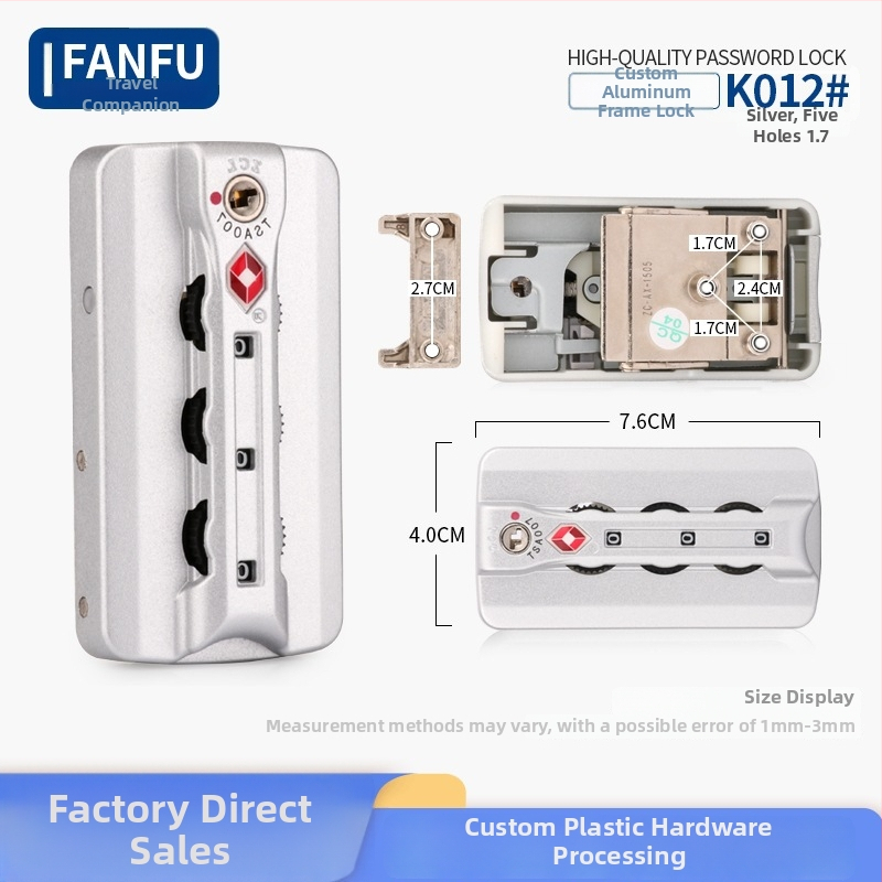 Κλειδαριά βαλίτσας με αλουμινένιο πλαίσιο – Αντικλοπή, αλουμίνιο, Fanfu Αξεσουάρ αποσκευών