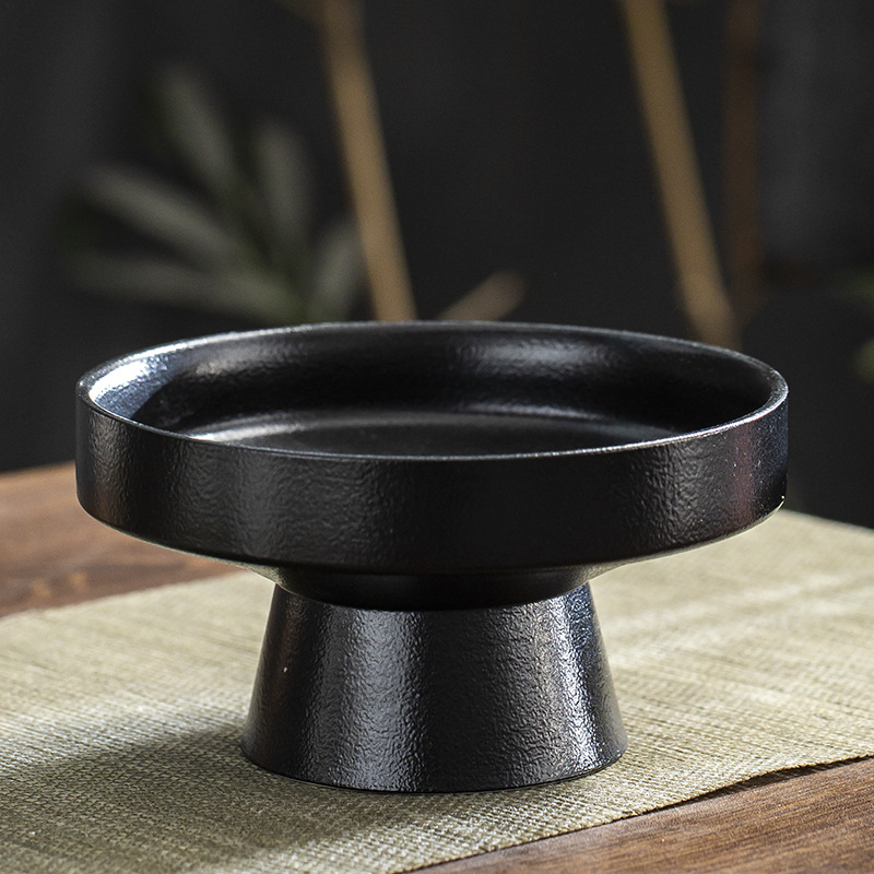 Порцеланова плодова чиния с високи крака, дзен вдъхновен сервиращ поднос в новокитайски стил - Yunzong Ceramics